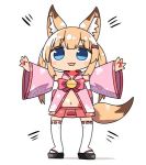  :3 :d animal_ear_fluff animal_ears bangs bell black_footwear blue_eyes blush bow detached_sleeves eyebrows_visible_through_hair fox_ears fox_girl fox_tail full_body hair_between_eyes jingle_bell kanikama kemomimi_oukoku_kokuei_housou light_brown_hair long_hair long_sleeves looking_at_viewer lowres mikoko_(kemomimi_oukoku_kokuei_housou) navel okobo open_mouth outstretched_arms pleated_skirt red_bow red_skirt ribbon-trimmed_legwear ribbon_trim skirt smile solo spread_arms standing tail thighhighs twintails very_long_hair virtual_youtuber white_background white_legwear wide_sleeves 