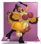  anthro areola avian bantar2 beak big_areola big_breasts big_butt bird blush breasts butt chocobo dickgirl digital_media_(artwork) erection feathers final_fantasy hair hi_res huge_breasts intersex looking_at_viewer nipples nude open_mouth penis simple_background smile solo square_enix thick_thighs video_games wings 