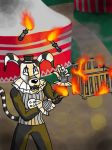  anthro carnival circus clown crux fire hat hihihilol333_(artist) joymaker_jack_(character) juggling male smile solo 