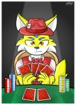  &lt;3 2018 am_hydra anthro blue_hair bow_tie brown_eyes canine card card_game clothed clothing curtis_jones fedora fur gaming hair hat looking_at_viewer male mammal poker poker_chip poker_table sitting solo table team_fortress_2 valve video_games waistcoat white_fur wolf yellow_fur 