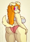  anthro big_breasts big_butt breasts butt canine clothing crayzee609 female hair holly_(brasive) long_hair looking_at_viewer looking_back mammal marcodile rear_view side_boob smile solo 