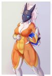  anthro blue_eyes breasts caprine cooliehigh female fur kindred_(lol) lamb_(lol) league_of_legends mammal riot_games sheep solo video_games white_fur 
