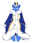  2018 anthro averyshadydolphin big_breasts blue_fur breasts cat clothing feline female front_view fur kitty_(averyshadydolphin) looking_at_viewer mammal queen royalty simple_background small_waist solo thick_thighs wide_hips 