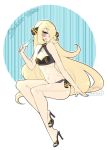  artist_name bikini blonde_hair blue_nails blush breasts cleavage desireeu eyeshadow food full_body hair_over_one_eye high_heels kawaiikittyx3 licking_lips long_hair looking_at_viewer makeup nail_polish navel pokemon pokemon_(game) pokemon_dppt popsicle shirona_(pokemon) small_breasts solo swimsuit toenail_polish toes tongue tongue_out very_long_hair watermark 