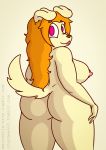  anthro big_breasts big_butt breasts butt canine crayzee609 female hair holly_(brasive) long_hair looking_at_viewer looking_back mammal marcodile nipples nude rear_view side_boob smile solo 
