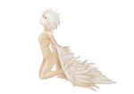  androgynous black_sclera deyuran feathered_wings feathers harpy nude pixiv_fantasia ribs simple_background skinny solo white_background wings yellow_eyes 