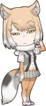  4_fingers alpha_channel animal_humanoid anime biped breasts canine chibi clothing digital_drawing_(artwork) digital_media_(artwork) dress_shirt female footwear fox fox_humanoid front_view frown fur grey_clothing grey_hair grey_tail hair half-closed_eyes humanoid humanoid_hands inner_ear_fluff japanese kemono_friends leggings legwear light_skin looking_away mammal multicolored_hair multicolored_skin multicolored_tail neck_tuft necktie official_art orange_clothing orange_skin orange_tail plantigrade pleated_skirt raised_arm shirt shoes simple_background skirt small_breasts solo standing sweater_vest tan_hair tan_skin tibetan_fox tibetan_sand_fox_(kemono_friends) transparent_background tuft unknown_artist white_clothing white_fur white_hair white_skin white_tail yellow_eyes 