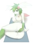  2018 anthro anthrofied breasts censor_bar censored cum cum_in_pussy cum_inside female fur green_eyes green_hair hair legendary_pok&eacute;mon looking_at_viewer lying nintendo nipples nude on_side open_mouth pok&eacute;mon pok&eacute;mon_(species) pussy raaggu shaymin shaymin_(sky_form) solo video_games white_fur 