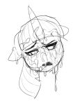  after_sex black_and_white cum cum_on_face equine excessive_cum female feral friendship_is_magic grispinne hair horn horse invalid_tag mammal mane monochrome my_little_pony open_mouth pony simple_background sketch solo twilight_sparkle_(mlp) white_background 