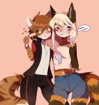  braided_hair bulge clothing feline food fredek666 hair jacket lokkun malan_(athiesh) male mammal popsicle red_panda shorts 