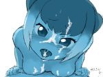  2018 5_fingers animal_humanoid asian_small-clawed_otter_(kemono_friends) biped blue_and_white breast_rest breasts cum cum_covered cum_drip cum_in_eye cum_in_hair cum_in_mouth cum_inside cum_on_breasts cum_on_face cum_on_tongue cum_string digital_drawing_(artwork) digital_media_(artwork) dripping eyelashes female fist front_view hair head_tilt hi_res humanoid humanoid_hands japanese kemono_friends looking_at_viewer lying mammal masuyama_ryou_(artist) medium_breasts messy monochrome multicolored_hair mustelid mustelid_humanoid nude on_front otter_humanoid short_hair simple_background solo tongue two_tone_hair white_background 