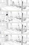  1girl 4koma against_wall bed comic commentary_request fellatio girl_on_top greyscale hakui_ami hetero indoors kantai_collection kashima_(kantai_collection) monochrome oral original penis prone_bone reverse_upright_straddle sex silent_comic sitting standing_sex vaginal 