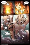  animal_humanoid anthro blonde_hair blood blue_blood breasts brown_hair cat_humanoid cheetara comic dialogue english_text feline female green_eyes group hair humanoid male mammal marik_azemus34 midriff pumyra text thundercats thundercats_2011 tigra 