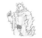  2018 absurd_res anthro biceps canine chest_tuft digital_media_(artwork) fur hi_res kemono male mammal muscular muscular_male pecs penis sketch tuft tupidwithouts wolf 