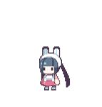  1girl animated animated_gif artist_request black_hair bunny_ears jumping lena_(tapsonic_top) neowiz official_art pixel_art tapsonic_top transparent_background twintails 
