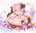  alternate_costume bare_shoulders blue_eyes braid breasts bug butterfly butterfly_background collarbone commentary_request draph elbow_gloves gloves granblue_fantasy hair_ornament hair_over_one_eye highres insect japanese_clothes katana kimono large_breasts lavender_hair long_hair low_tied_hair narmaya_(granblue_fantasy) open_mouth purple_kimono sidelocks single_braid solo sword thomasz upper_body weapon 