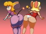  2018 anthro bomb_mouse_girl butt clothed clothing cute devilmarie dress duo eyelashes female hair looking_at_viewer looking_back machine mammal mouse oddrich panties robot rodent smile solo springtail tom_and_jerry underwear 