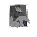 2018 alpha_channel animated anthro biped butt canine clothed clothing digital_media_(artwork) english_text fur hair jockstrap looking_at_viewer looking_back loop male mammal muscular muscular_male notkastar pants_down partially_clothed signature simple_background smile solo text underwear zatch_(character) 