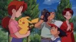  2boys 2girls animated animated_gif breast_grab breasts camera hanako_(pokemon) mother_and_son multiple_boys multiple_girls pikachu pokemon pokemon_(anime) pokemon_(creature) satoshi_(pokemon) tagme 