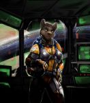  anthro armor astronaut bridge canine clothing computer control_room digital_media_(artwork) dog female glare gloves harness headband headphones headset helmet husky insgignia interior israeli looking_at_viewer mammal marsonaut microphone monitor muscular officer plates ring science_fiction space spacecraft spacesuit suit vehicle 