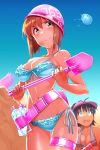  2018 bikini ganaha_hibiki hagiwara_yukiho hair_ribbon highres hot_dog huge_penis idol idolmaster momo_no_suidou-sui ponytail shovel solo 