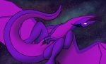  clitoris dragon female feral hi_res horn macro membranous_wings nystemy_(artist) paws planet purple_belly purple_skin purple_wings pussy space thick_tail toes tongue tongue_out unbirthing vore wings 