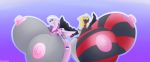  2018 absurd_res anthro areola big_breasts breasts claws digital_media_(artwork) duo female giratina hi_res huge_breasts hyper hyper_breasts kespuzzuo legendary_pok&eacute;mon nintendo nipples nude palkia pok&eacute;mon pok&eacute;mon_(species) red_eyes simple_background thick_thighs video_games voluptuous wide_hips wings 