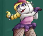  anthro blonde_hair breasts broodals buckteeth clothing digital_media_(artwork) female gloves hair hariet hariet_(mario) hi_res lagomorph legwear mammal mario_bros nintendo outside rabbit red_eyes short_stack simple_background sin-buttons_(artist) smile sport sr super_mario_odyssey teeth tennis tennis_racket video_games 