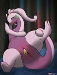  anus belly blush dragon female feral goodra looking_at_viewer nintendo pikajota pok&eacute;mon pok&eacute;mon_(species) presenting presenting_pussy pussy slime solo tongue tongue_out video_games 