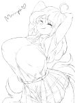  &lt;3 2018 anthro big_breasts breasts canine celine_(cuddlesong) clothing cuddlesong mammal monochrome simple_background skirt smile solo stretched thick_thighs tundra_wolf voluptuous white_background wide_hips wolf 
