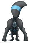  2018 alpha_channel anthro anus ass_up bent_over blue_anus blue_nipples blue_pussy breasts butt chest_tuft digimon eeveelution female fingerless_(marking) furball hanging_breasts hybrid looking_at_viewer looking_back nintendo nipples pok&eacute;mon pok&eacute;mon_(species) presenting presenting_hindquarters pussy rear_view renamon simple_background smile solo thick_thighs toeless_(marking) transparent_background tuft umbreon video_games 