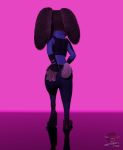  3d_(artwork) anthro butt_pose clothing digital_media_(artwork) disney female hand_on_butt judy_hopps lagomorph mammal nocturnalfuzz police rabbit solo standing uniform zootopia 