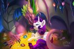  2018 aged_up amethyst_(gem) cave claws coin collaboration cute cutie_mark dragon duo emerald_(gem) equine eyebrows eyelashes eyes_closed eyeshadow female feral flying-fox friendship_is_magic gem gold_(metal) gold_coin green_eyes hair hooves horn larger_male lying makeup male male/female mammal mascara membranous_wings my_little_pony nude on_front open_mouth open_smile portrait purple_hair rarity_(mlp) ruby_(gem) sapphire_(gem) scalie size_difference slit_pupils smile spade_tail sparkles spike_(mlp) thick_tail toe_claws tongue topaz_(gem) touching_noses treasure tsaoshin unicorn watermark wings 