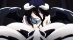  1girl albedo animated black_hair breasts cleavage large_breasts long_hair overlord_(maruyama) tagme 