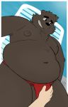  anthro bear belly bulge kemono male mammal navel overweight overweight_male public softscone 