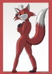  2014 anthro big_breasts breasts butt canine covering covering_breasts elm_chanted_forest female fifi_fox fox fur mammal nude red_fur solo spocky87 tasteful white_fur 