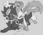  anal chibi_(c1-11131) collar cum drooling eeveelution kingatrandom_(kar) leafeon luxray male male/male nintendo paperclip_(artist) pok&eacute;mon pok&eacute;mon_(species) saliva video_games 