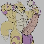  deskai digimon growth hyper male muscle_growth muscular renamon solo strikeanywhere 