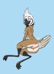  anthro avian bird breasts female hehky nipples presenting presenting_pussy pussy simple_background tit_(bird) 