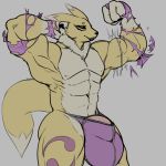  deskai digimon growth male muscle_growth muscular renamon solo strikeanywhere 