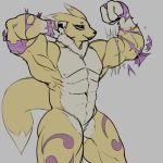  deskai digimon growth male muscle_growth muscular renamon solo strikeanywhere 