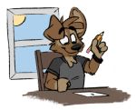  art_block canid canine canis day domestic_dog male mammal matt_riskely pencil_(disambiguation) solo sun tinydeerguy window 