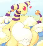  afterglow_the_ampharos ampharos animal_genitalia balls caprine derfisch fully_sheathed looking_at_viewer male mammal mareep nintendo pok&eacute;mon pok&eacute;mon_(species) sheath slightly_chubby solo solo_focus video_games 