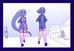  anthro balls breasts canine clothed clothing duo_focus female group humanoid male mammal mostly_nude musical_note nekuzx not_furry_focus outside penis pussy sex sibling walking 