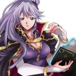  bad_id bad_tumblr_id blue_eyes book breasts cape elbow_gloves fire_emblem fire_emblem:_seisen_no_keifu gloves holding holding_book ishtar_(fire_emblem) large_breasts long_hair looking_at_viewer pauldrons purple_hair rem_sora410 simple_background smile solo white_background 