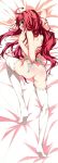  1girl ass back blue_eyes blush dakimakura dies_irae full_body functionally_nude garter_belt legs long_hair looking_at_viewer looking_back nipples no_panties red_hair rusalka_schwagerin white_legwear 