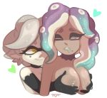  &lt;3 2018 animal_humanoid beauty_mark breast_grab breasts cephalopod cephalopod_humanoid clothing dark_skin duo ear_piercing female female/female gloves green_eyes hand_on_breast hi_res humanoid inkling marie_(splatoon) marina_(splatoon) marine naughty_face nintendo nipples octoling piercing pointy_ears splatoon sweat tentacle_hair tentacles vanilluxxxe video_games yellow_eyes 