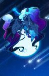  2018 detailed_background digital_media_(artwork) earthsong9405 equine eyes_closed feathered_wings feathers female feral flying friendship_is_magic horn mammal my_little_pony princess_luna_(mlp) sky solo star starry_sky winged_unicorn wings 