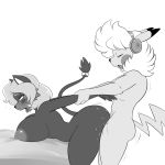  2018 all_fours anthro big_breasts big_butt breasts butt cum cum_inside doggystyle doko duo female from_behind_position hair litten lonbluewolf male male/female nintendo pikachu pok&eacute;mon pok&eacute;mon_(species) ryszardy_(aj_the_flygon) sex video_games 