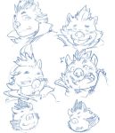  blush boar exe_exem expression_sheet facial_hair gouryou headshot male mammal mohawk porcine sideburns slightly_chubby tokyo_afterschool_summoners tongue tusks 